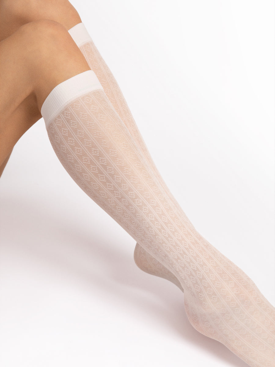 FiORE Diamond Crush Patterned Knee High Socks 30 Denier – Simply ...