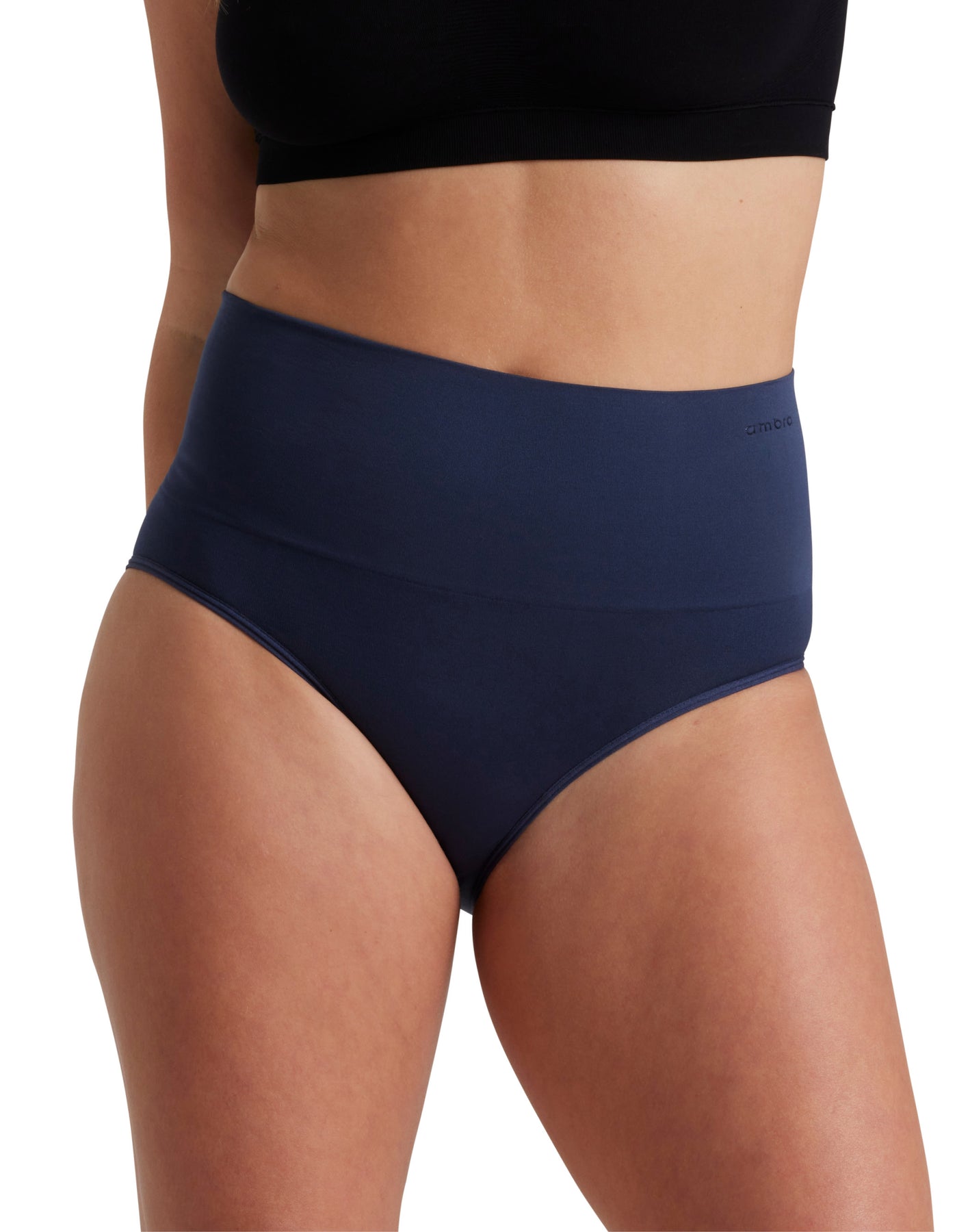 Ambra Organic Ribbed Cotton Full Brief Knickers In Navy – Simply Hosiery  Online