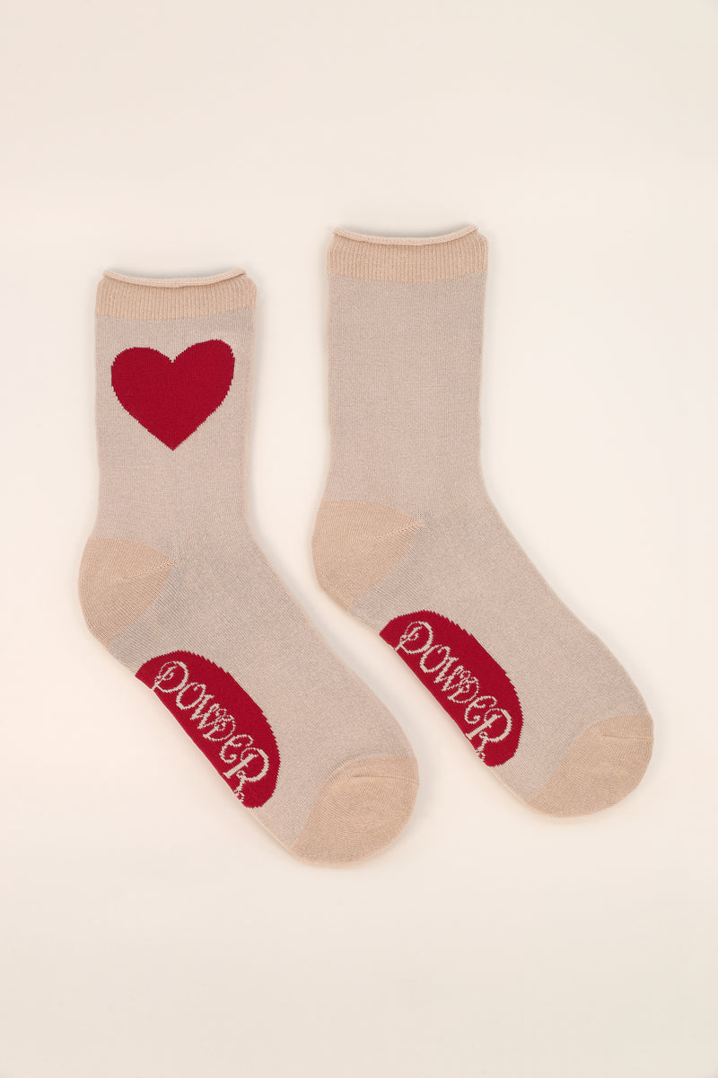 Powder Ladies Bamboo Cotton Knit Socks - You have My Heart - Vanilla ...