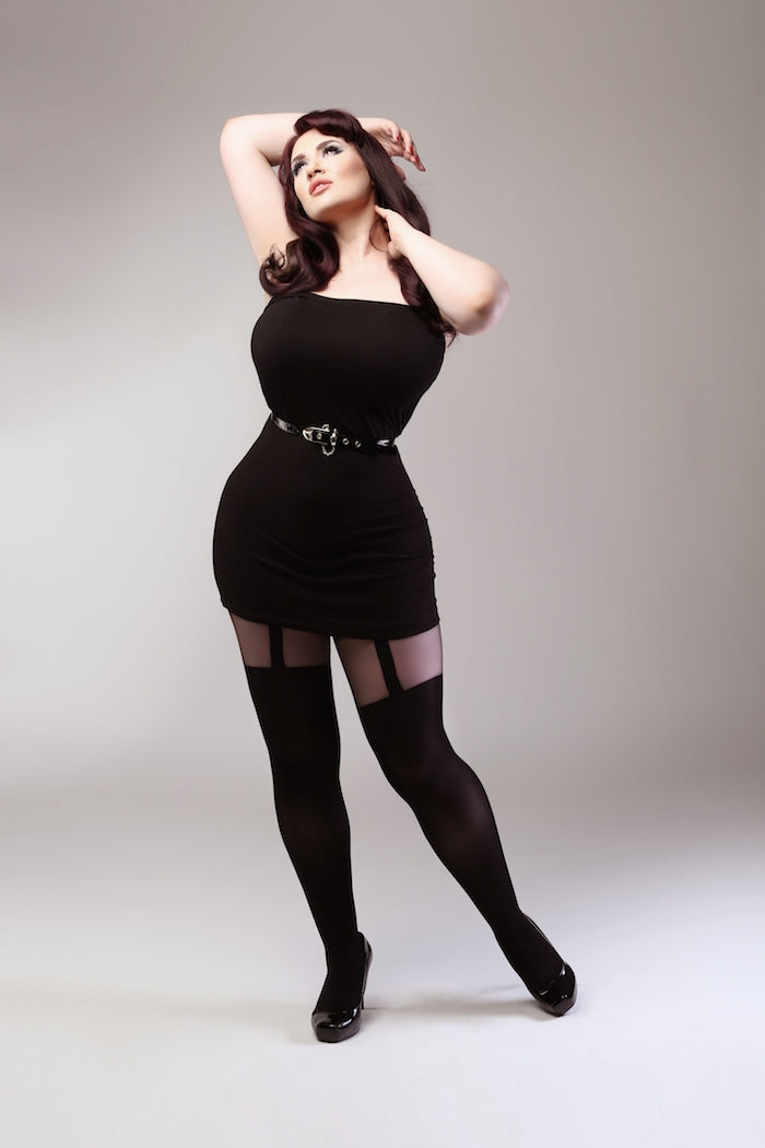 Plus size suspender stockings best sale