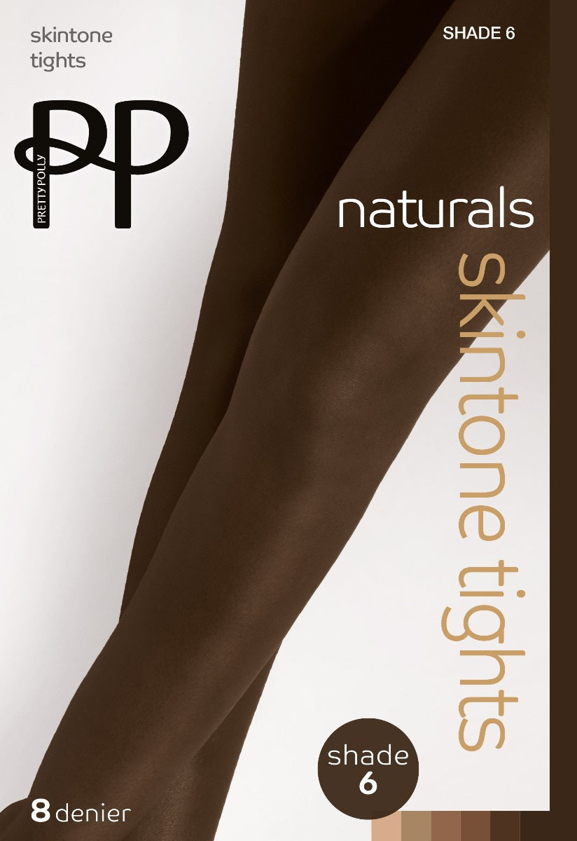 Pretty Polly Naturals Skin Tones Sheer Tights 8 Denier - 6 shades